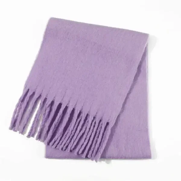 Azoria – Écharpe en laine douce violet lavande pour femme