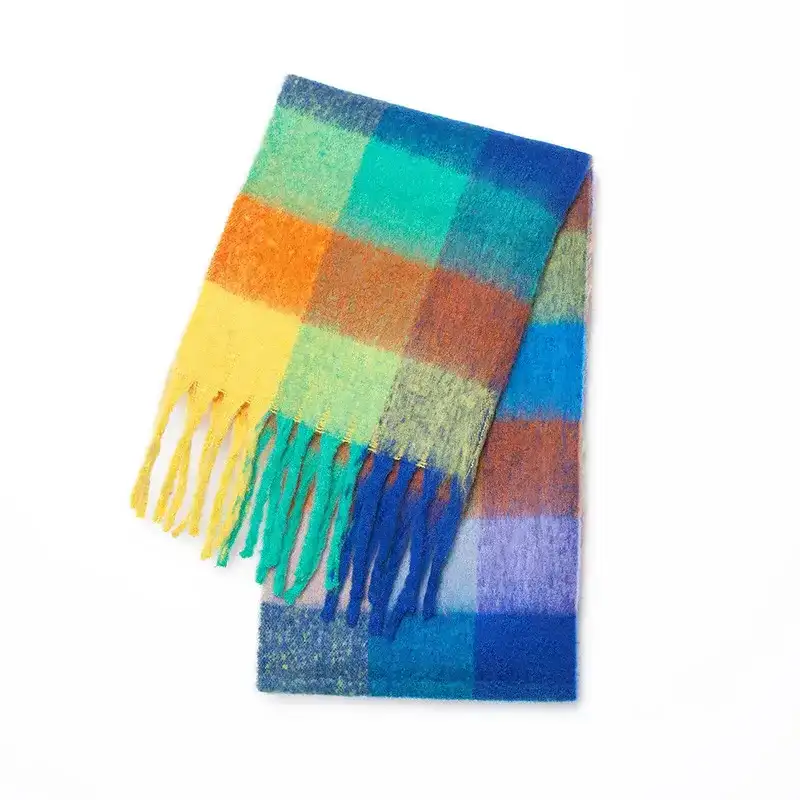 Écharpe Palettina – Écharpe à carreaux multicolore pour femme
