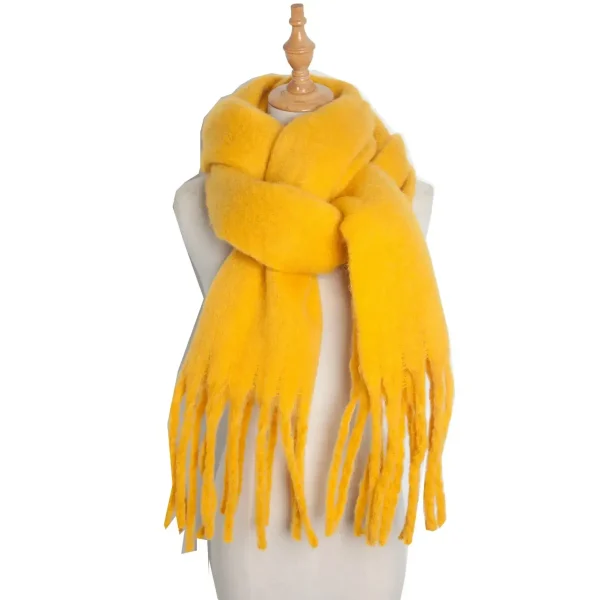 Lysindra – Écharpe en laine jaune pour femme