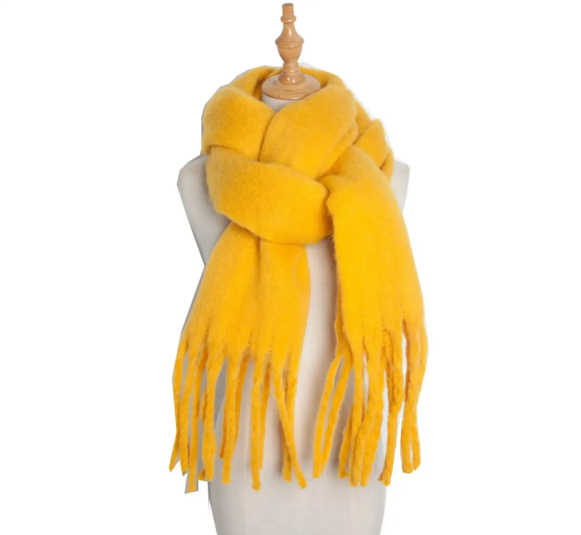 Lysindra – Écharpe en laine jaune pour femme