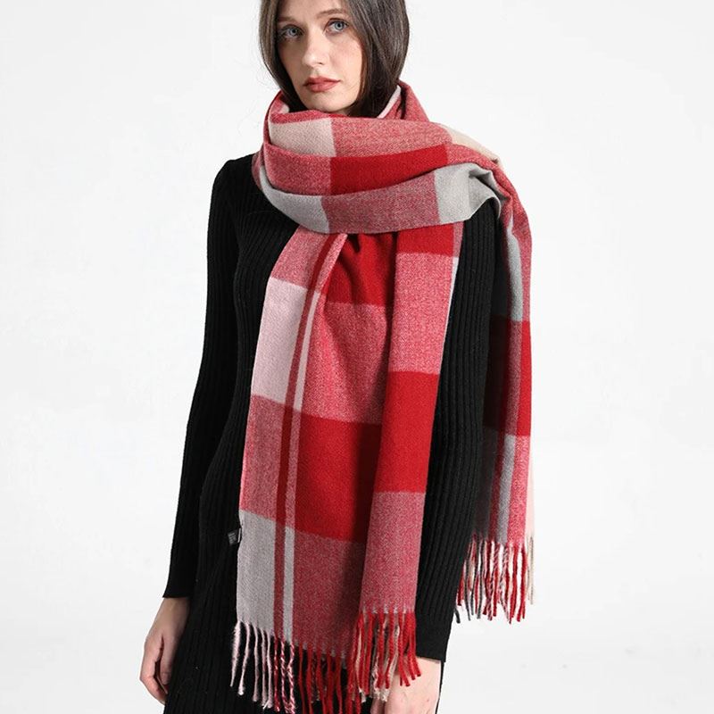 grande écharpe rouge pour femme