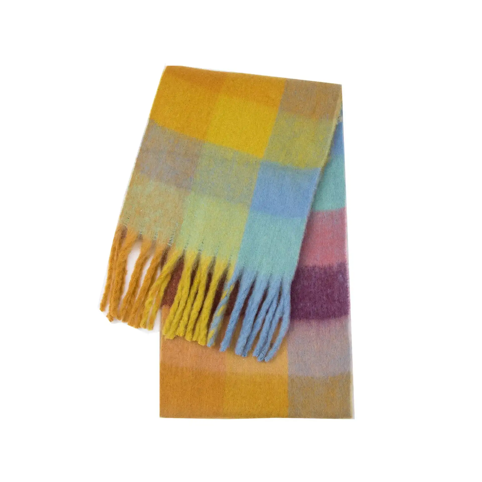 Nolaris – Écharpe aux teintes vives avec franges